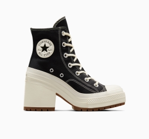 Dámské Boty Na Platformy Converse Chuck 70 De Luxe Heel Černé | 7410-IWQBC