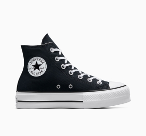 Dámské Boty Na Platformy Converse ​Chuck Taylor All Star Lift Platene Černé Bílé Bílé | 0136-ZPENI