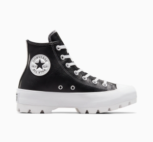 Dámské Boty Na Platformy Converse ​Chuck Taylor All Star Lugged Læder Černé Bílé Bílé | 0452-YUSZG