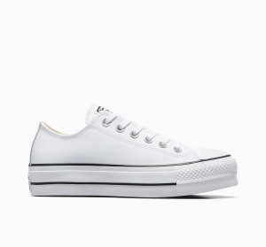 Dámské Boty Na Platformy Converse ​Chuck Taylor All Star Lift Læder Bílé Černé Bílé | 1842-JRYAP