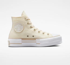 Dámské Boty Na Platformy Converse ​Chuck Taylor All Star Lift Outline Bílé | 2436-ZSKBE