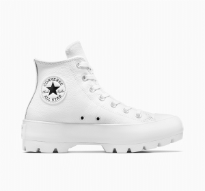Dámské Boty Na Platformy Converse ​Chuck Taylor All Star Lugged Læder Bílé Černé Bílé | 2895-HRMAI