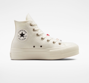 Dámské Boty Na Platformy Converse ​Chuck Taylor All Star Lift DIY Beads Černé | 6751-JWNPQ