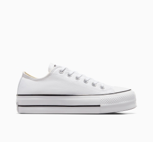 Dámské Boty Na Platformy Converse ​Chuck Taylor All Star Lift Platene Bílé Černé Bílé | 7145-ETXPK