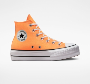 Dámské Boty Na Platformy Converse ​Chuck Taylor All Star Lift Seasonal Color Koralove Černé Bílé | 9803-GAILW