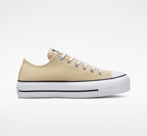 Dámské Nízké Converse Chuck Taylor All Star Lift Platene Bílé Černé | 7904-UITRC