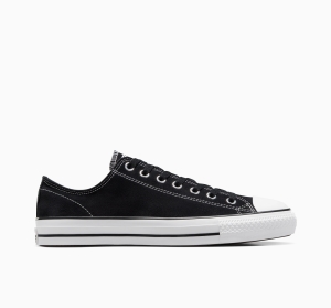 Dámské Nízké Converse ​CONS Chuck Taylor All Star Pro Semišové Skate Černé Černé Bílé | 9672-OKFJS