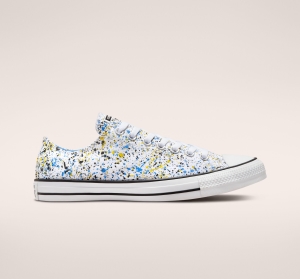 Dámské Nízké Converse ​Chuck Taylor All Star Archive Paint Splatter Unisex Bílé Blankyt | 6981-ELSTP