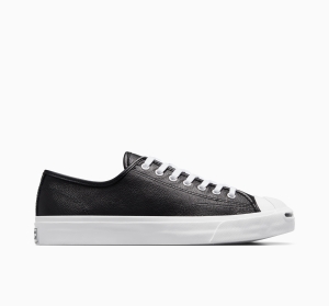 Dámské Nízké Converse ​Jack Purcell Læder Unisex Černé Bílé Bílé | 6974-OAZRI