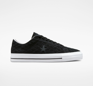 Dámské Nízké Converse ​One Star Pro Bones Skate Černé Černé Bílé | 4159-UDZKE