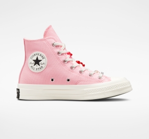 Dámské Vysoké Converse ​Chuck 70 DIY Beads Růžové Černé | 8715-IAOFD