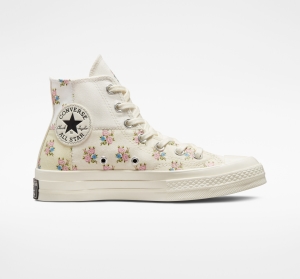 Dámské Vysoké Converse ​Chuck 70 Patchwork Floral Bílé | 7032-SQZUK