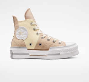 Dámské Vysoké Converse ​Chuck 70 Plus Colorblock Oat Milk/Soft Dune | 9360-GHQUX