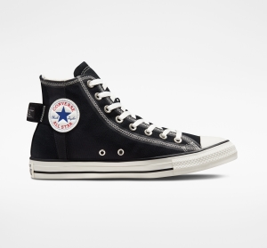Dámské Vysoké Converse ​Chuck Taylor All Star Logo Tag Unisex Černé Černé | 0276-RDAXJ