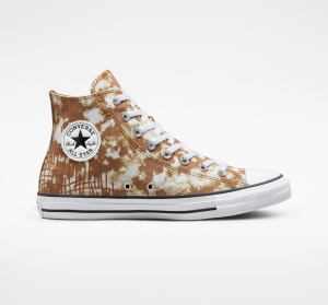 Dámské Vysoké Converse ​Chuck Taylor All Star Dip Dye Unisex Hnědé Bílé Černé | 0741-VRLET