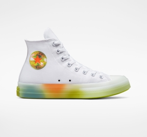 Dámské Vysoké Converse ​Chuck Taylor All Star CX Spray Paint Unisex Bílé Oranžové | 1835-BYNAK