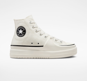 Dámské Vysoké Converse ​Chuck Taylor All Star Construct Unisex Bílé Černé | 3256-PMOZN