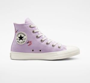 Dámské Vysoké Converse ​Chuck Taylor All Star Butterfly Wings Fialové Bílé Černé | 5307-NALGU