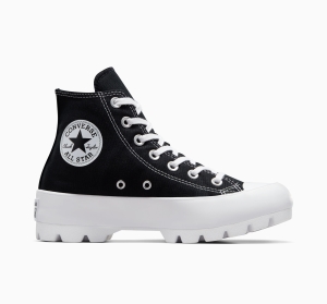 Dámské Vysoké Converse ​Chuck Taylor All Star Lugged Černé Bílé Černé | 7263-AKWRT