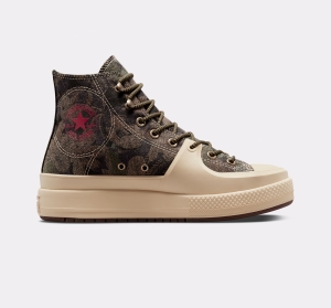 Dámské Vysoké Converse ​Chuck Taylor All Star Construct Black Joy Unisex Oat Milk/Roasted/Grassy | 7351-HUKJB