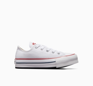 Dětské Boty Na Platformy Converse Chuck Taylor All Star Lift Bílé Tmavě Červené Tmavě Blankyt | 2187-NEYGA