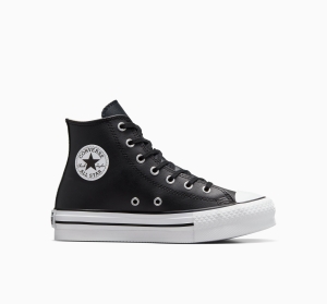 Dětské Boty Na Platformy Converse ​Chuck Taylor All Star Lift Læder Little Kids Černé Béžový Bílé Bílé | 4697-PIABC
