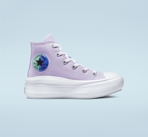 Dětské Boty Na Platformy Converse ​Chuck Taylor All Star Move Gel Patch Little Kids Fialové Královská Modrá | 6589-PGNZR