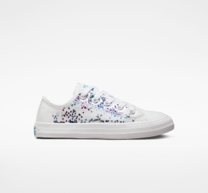 Dětské Nízké Converse ​Chuck Taylor All Star Encapsulated Glitter Little Kids Bílé Blankyt Růžové | 0961-SIBLA