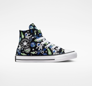 Dětské Vysoké Converse Chuck Taylor All Star Easy-On Space Cruiser Černé Blankyt Zelene | 4105-BNGJP