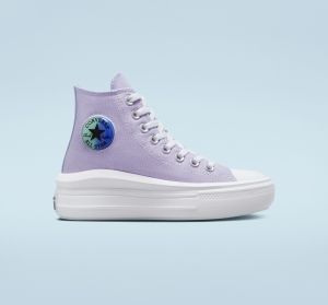 Dětské Vysoké Converse ​Chuck Taylor All Star Move Gel Patch Big Kids Fialové Královská Modrá | 0324-PRMAJ