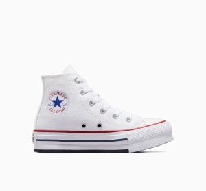 Dětské Vysoké Converse ​Chuck Taylor All Star Lift Little Kids Bílé Tmavě Červené Tmavě Blankyt | 1394-WKYAJ