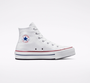 Dětské Vysoké Converse ​Chuck Taylor All Star Lift Big Kids Bílé Tmavě Červené Tmavě Blankyt | 4186-UMDPV