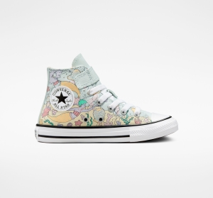 Dětské Vysoké Converse ​Chuck Taylor All Star Easy-On Under The Sea Little Kids Světle Tyrkysové Bílé Bílé Černé | 6031-UGTVW