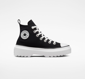 Dětské Vysoké Converse ​Chuck Taylor All Star Lugged Lift Platene Big Kids Černé Černé Bílé | 6730-COHXT