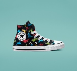 Dětské Vysoké Converse ​Chuck Taylor All Star Easy-On Dinosaurs Little Kids Černé Červené Blankyt | 6897-HUDEG