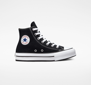 Dětské Vysoké Converse ​Chuck Taylor All Star Lift Big Kids Černé Bílé Černé | 6942-UEZCJ