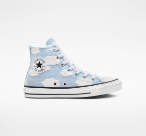 Dětské Vysoké Converse ​Chuck Taylor All Star Clouds Little Kids Blankyt Bílé Černé | 7140-OTCAQ