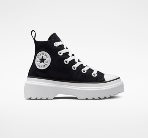 Dětské Vysoké Converse ​Chuck Taylor All Star Lugged Lift Platene Little Kids Černé Černé Bílé | 7964-BAZSU