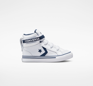 Dětské Vysoké Converse ​Pro Blaze Páskové Easy-On Varsity Club Toddler Bílé Tmavě Blankyt Bílé | 7218-GELIK