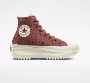 Pánské Boty Na Platformy Converse ​Run Star Hike Velour Unisex Tmavě Vínové | 4802-TWYGL