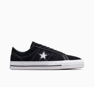 Pánské Nízké Converse CONS One Star Pro Semišové Černé Černé Bílé | 7362-HMJVG