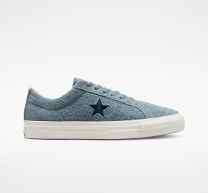 Pánské Nízké Converse One Star Pro Vintage Semišové Šedé Tmavě Blankyt | 9175-MIZGK
