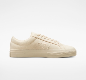 Pánské Nízké Converse ​One Star Pro Herringbone Skate Soft Dune/Egret | 5607-ITNGQ