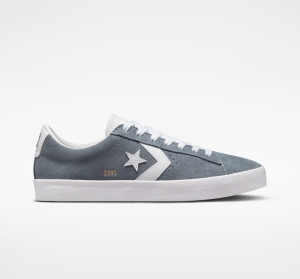 Pánské Nízké Converse ​PL Vulc Pro Semišové Skate Šedé Bílé Bílé | 0158-QMTUJ