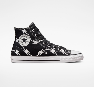 Pánské Vysoké Converse ​CONS Chuck Taylor All Star Pro Razor Wire Skate Černé Stříbrné Bílé | 8143-SCZVF