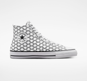 Pánské Vysoké Converse ​CONS Chuck Taylor All Star Pro Bones Skate Bílé Černé Bílé | 9075-GKVTZ