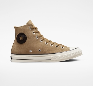 Pánské Vysoké Converse ​Chuck 70 Semišové Unisex Hnědé Černé | 3295-IGWXO