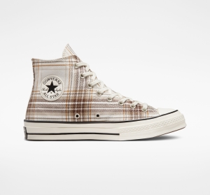 Pánské Vysoké Converse ​Chuck 70 Tartan Unisex Černé | 5273-ZIMQF