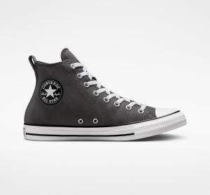 Pánské Vysoké Converse ​Chuck Taylor All Star Woven Twill Unisex Šedé Šedé Černé | 8723-ZVMRG