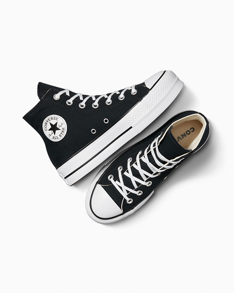 Dámské Boty Na Platformy Converse ​Chuck Taylor All Star Lift Platene Černé Bílé Bílé | 0136-ZPENI